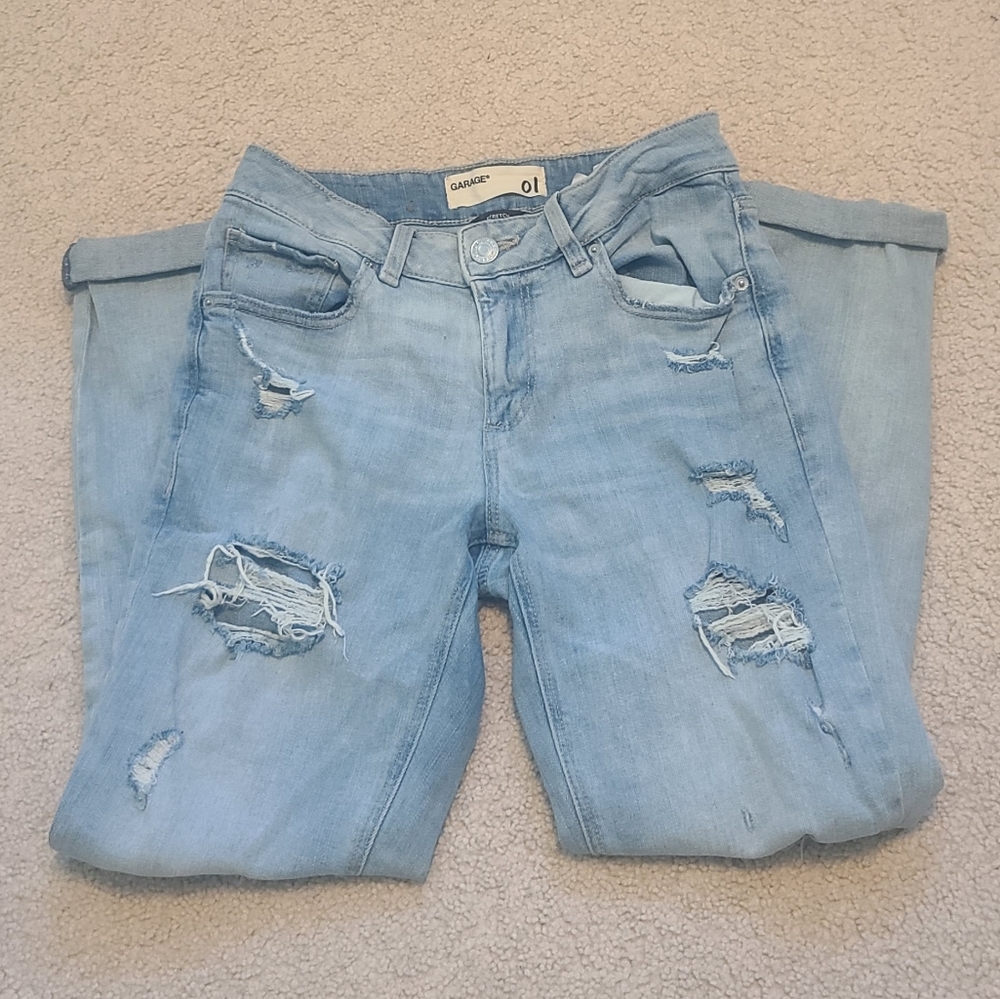 Garage light blue distressed jeans
